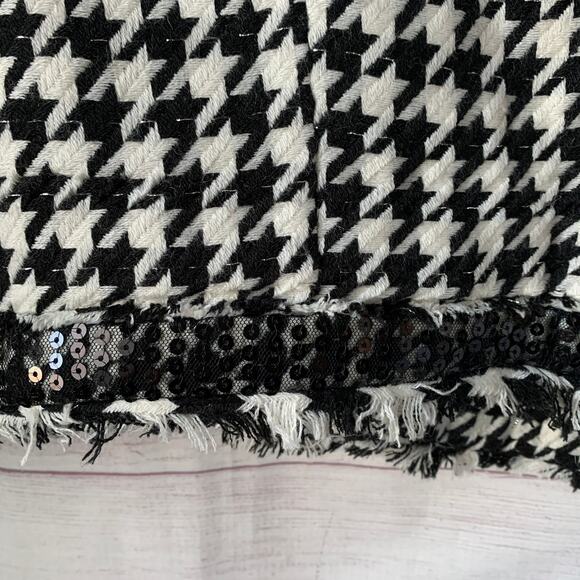 Moka Sport Black and White Houndstooth Blazer Jacket Rhinestone Fringe Size M - Picture 16 of 16